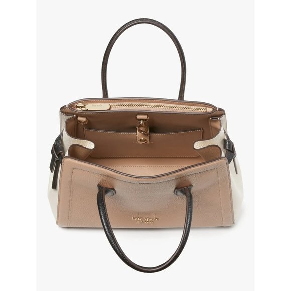 New Kate Spade Knott Colorblocked Pebble Leather Medium Satchel Leather Multi - Picture 5 of 6